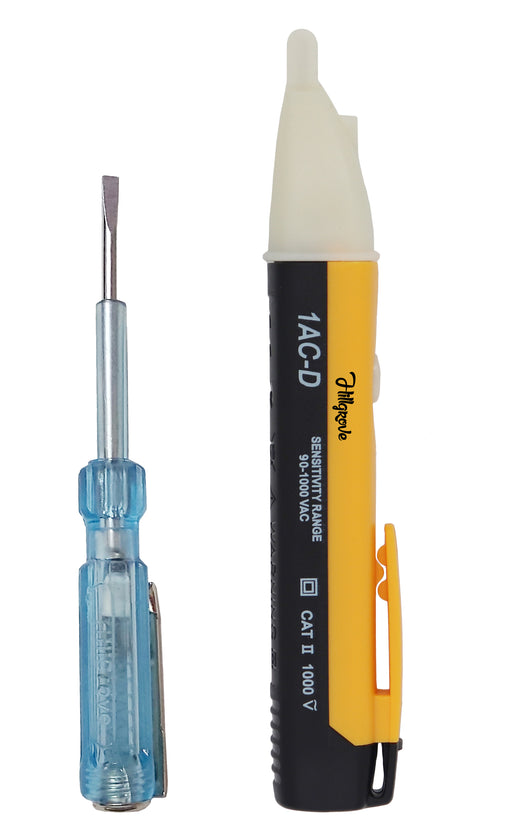 Hillgrove Electrical Line Tester + Non Contact Voltage Detector/Tester Pocket Pen 90-1000V with Flashlight & Beep Sound High Analog Voltage Tester ()
