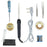 Hillgrove 8in1 Beginners Complete 30W Soldering Iron Kit with 5 Meter Solder Wire, Stand, Flux, Bit, Tester, Tweezer, Wick 30 W Simple (Flat, Pointed Tip)