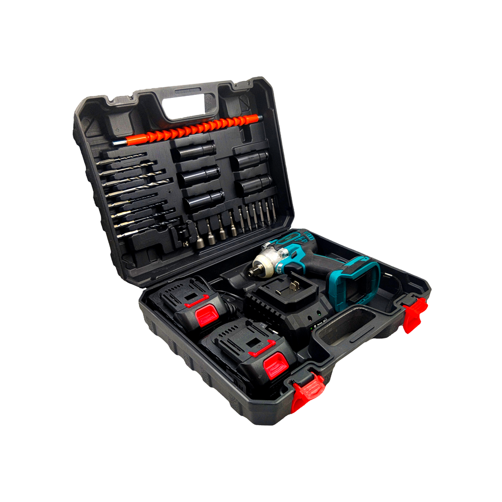 Hillgrove HGCM1383M1 300Nm Electric Nut Bolt Open Wrench Machine Gun Cordless Impact Wrenches Battery