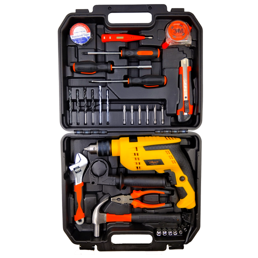 Hillgrove HGCM1382M2 All in One Electric 950W 13mm Power Drill Electrical Hand Drilling Machine Tool Box Tools Kit Set for Home