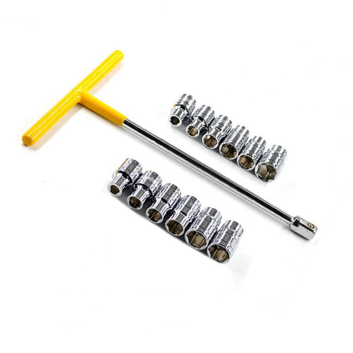 Hillgrove HGCM532M2 13Pcs Hex T-Handle Socket Spanner Wrench Set for Automobiles/Bike/Car Repair Tools Kit Socket Set