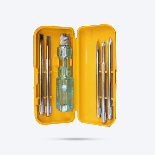 Hillgrove 5 in 1 All-Purpose Repair Screw Driver Tool Kit with Neon Bulb Combination Screwdriver Set (Pack of 5)