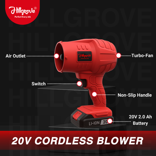 Hillgrove HGCM1390M1 20V Cordless Electric Air Blower with Air Vacuum Hawa Machine Motor Dust Cleaner Machine