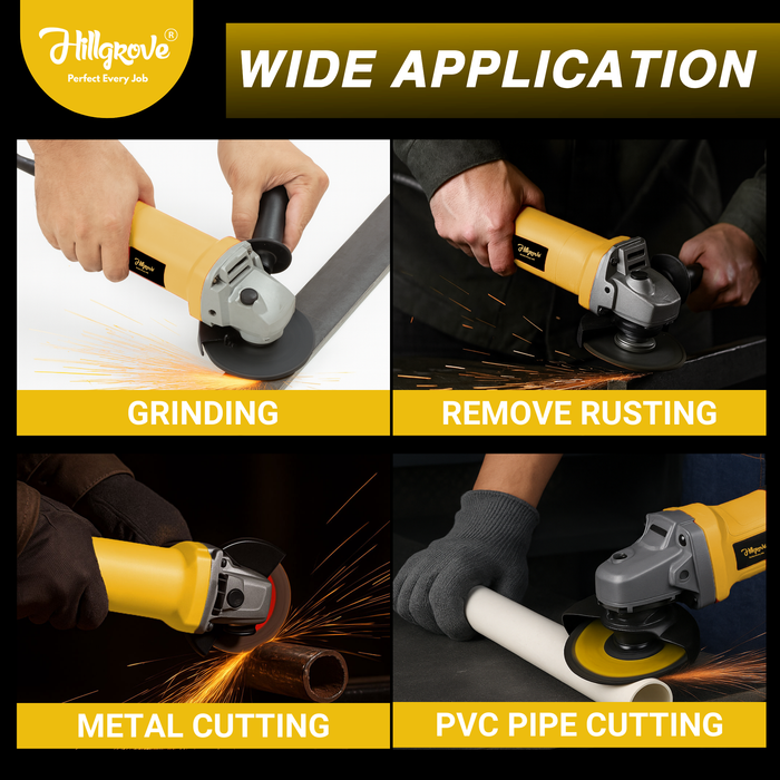 Hillgrove HGANG1B1M1 Angle Grinder (100 mm Wheel Diameter)