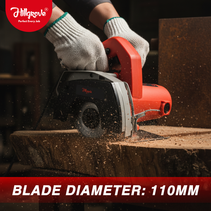 Hillgrove HGCM1293M3 Cutting Machine Saw for Tile/Marble/Wood with 1Pcs Wood Cutting Wheel (1050 W)