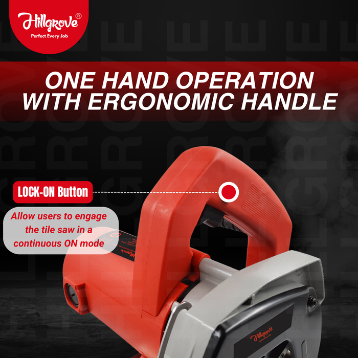 Hillgrove HGCM1293M3 Cutting Machine Saw for Tile/Marble/Wood with 1Pcs Wood Cutting Wheel (1050 W)