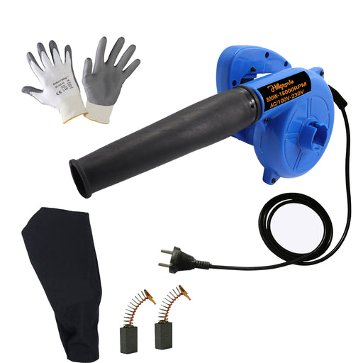 Hillgrove HGCM1243M3 800W-18000RPM Electric Air Blower and Suction Dust Cleaner for AC/Computer/Home with Safety Gloves Air Blower Fan Machine Gun Dust Cleaning Forward Curved Air Blower