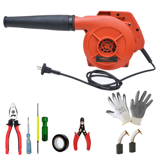Hillgrove HGCM1260M2 800W-18000RPM Electric Air Blower and Suction Dust Cleaner for AC/Computer/Home with 5Pcs Hand Tool Kit Air Blower Fan Machine Gun Dust Cleaning Forward Curved Air Blower