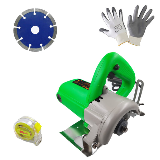 Hillgrove HGCM1276M1 Cutting Machine Saw for Tile/Marble/Wood with 1Pcs Tile Cutting Wheel, Safety Gloves (1050 W)
