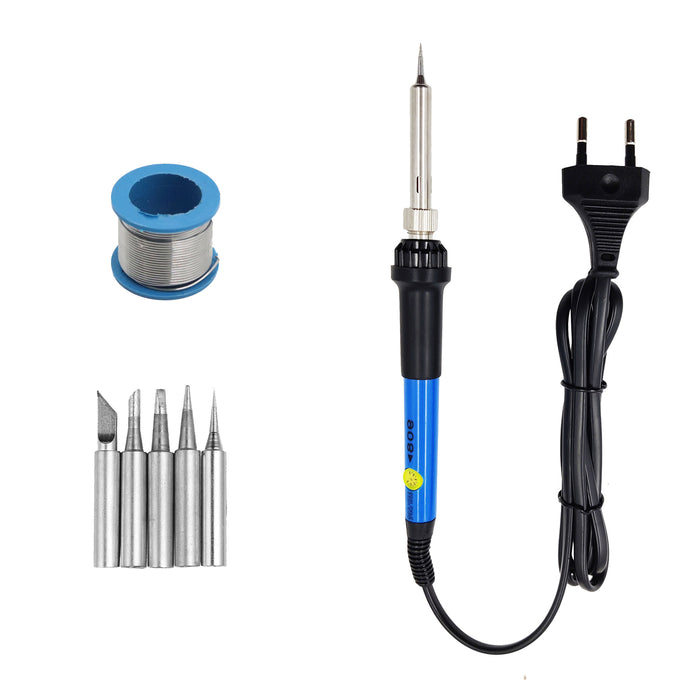 Hillgrove HGCM1338M1 2in1 Professional Mobile Soldering Iron Equipment Tool Machine Combo Kit Set with Solder Wire 60 W Temperature Controlled  (Conical, Flat, Pointed, Round Tip)