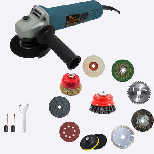 Hillgrove HGCM1361M1 4inch 850W 100% Copper Winding Hand Angle Grinder Wall Cutter Grinding Glender Cutting Machine with 10Pcs Wheels