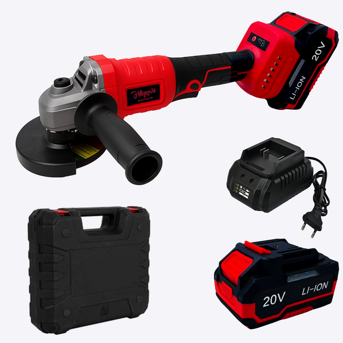 Hillgrove HGCM1387M1 4inch Cordless Hand Battery Angle Grinder Drill Wall Cutter Grinding Glender Cutting Machine