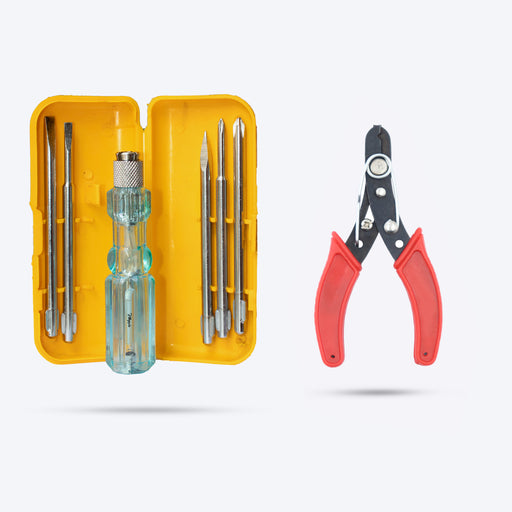 Hillgrove HGCM161M1 5in1 Multipurpose Repair Screw driver Tool Kit with Neon Bulb Combination Screwdriver Set with Wire Cutter