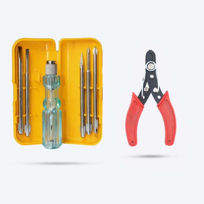 Hillgrove HGCM161M1 5in1 Multipurpose Repair Screw driver Tool Kit with Neon Bulb Combination Screwdriver Set with Wire Cutter