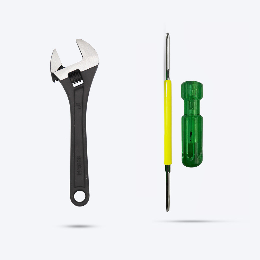 Hillgrove HGCM169M2 Universal Multi-Function Professional 8 inch with 0-26mm Opening Capacity Adjustable Wrench with 2in1 Screwdriver