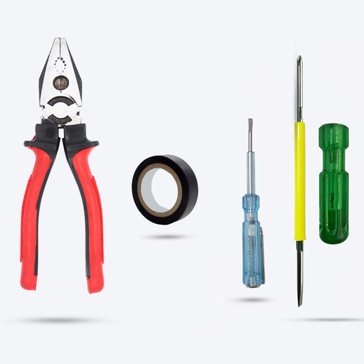Hillgrove HGCM285M1 8inch Heavy Duty Grip Combination Pilash Hand Tool Lineman Plier with Electrical Tape, Line Tester and 2in1 Screwdriver
