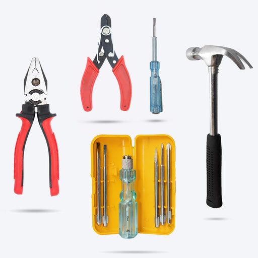 Hillgrove HGCM314M1 8inch Heavy Duty Grip Combination Pilash Hand Tool Lineman Plier with Wire Cutter, Line Tester, Hammer and 5in1 Screwdriver
