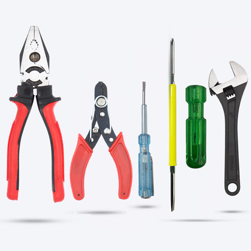 Hillgrove HGCM377M1 8inch Heavy Duty Grip Combination Pilash Hand Tool Lineman Plier with Adjustable Wrench, Wire Cutter, Line Tester,Electrical Tape and 2in1 Screwdriver