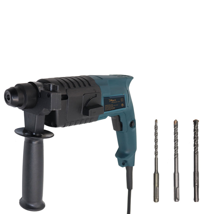 Hillgrove HGCM488M6 All Purpose 20mm Hammer Impact Drill Machine Forward/Reverse Rotation with 3 Bits for Making Holes in Metal/Wood/Concrete Hammer Drill (20 mm Chuck Size, 750 W)