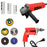 Hillgrove HGCM924M3 4inch Professional Heavy Duty Angle Grinder with 10mm Power Drill Machine and 5Pcs Cutting , Polishing and Grinding Wheels