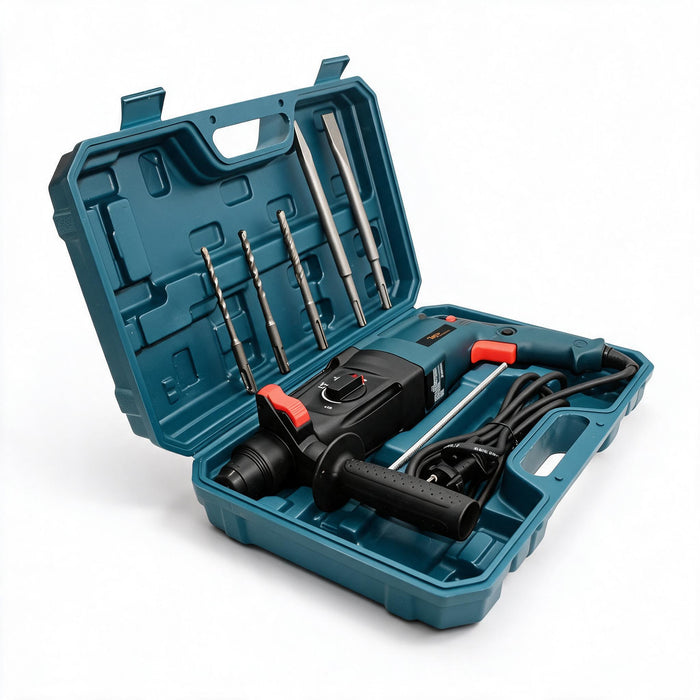 Hillgrove H26H4 All Purpose 26mm Hammer Impact Drill Machine Forward/Reverse Rotaion with 5 Bits for Making Holes in Metal/Wood/Concrete Hammer Drill (26 mm Chuck Size, 1200 W)