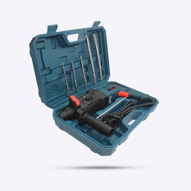 Hillgrove 100% Copper Winding H26H4 All Purpose 26mm Hammer Impact Drill Machine Forward/Reverse Rotaion with 5 Bits for Making Holes in Metal/Wood/Concrete Rotary Hammer Drill (26 mm Chuck Size, 1200 W)