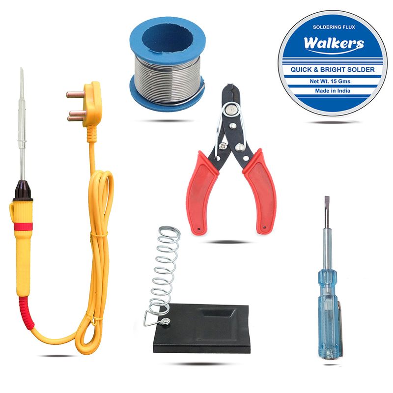 Walkers WKCB19M1 6in1 Basic Bundle 25W Soldering Iron Machine Combo Kit Set 25 W Simple (Flat Tip)